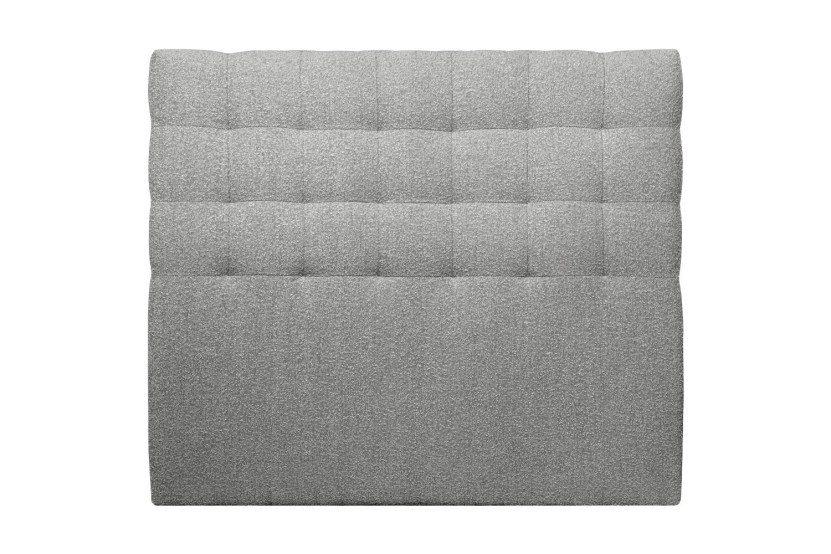 Tête de lit 200 cm Capitonnée - Tissu Bouclette Gris