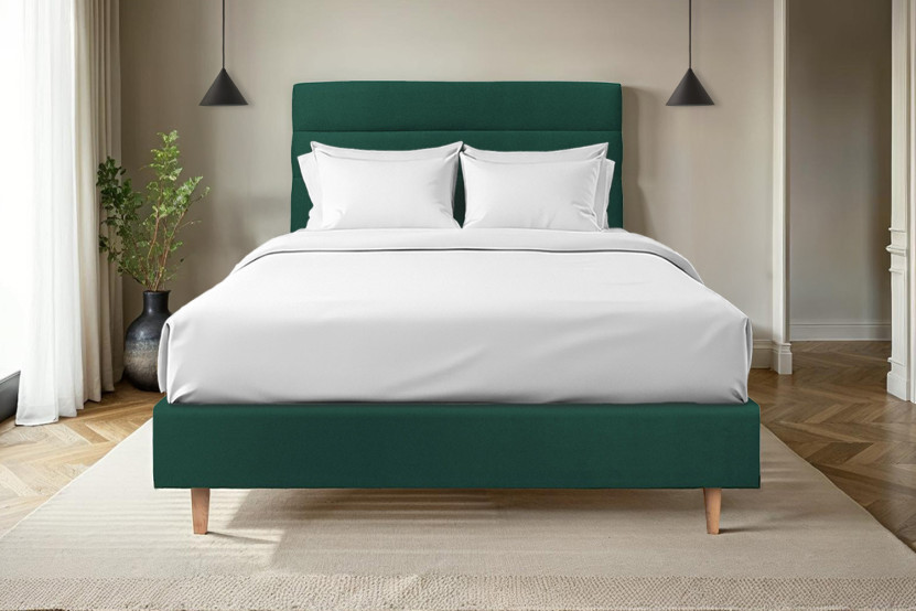 Tête de lit 200 cm Lignes - Tissu Velours Vert