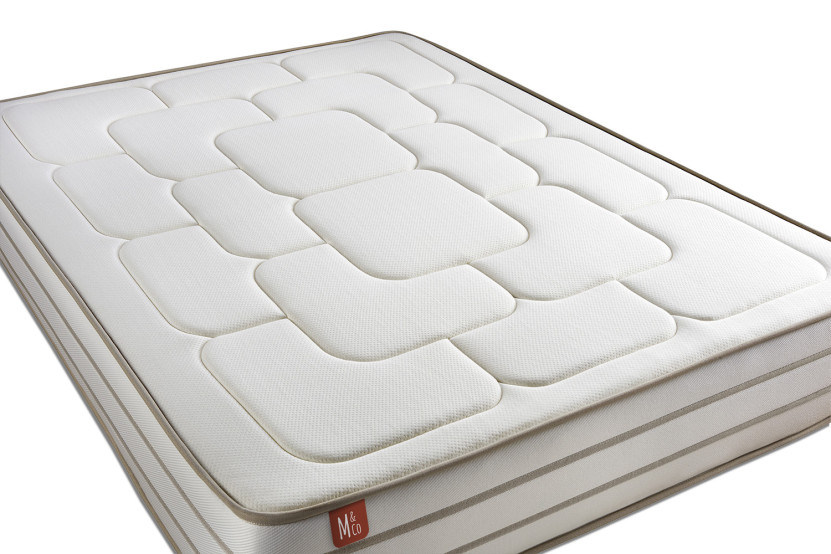 Ensemble Matelas Sommier 140x200 cm - Sommier Blanc (déjà monté) - Le Douillet