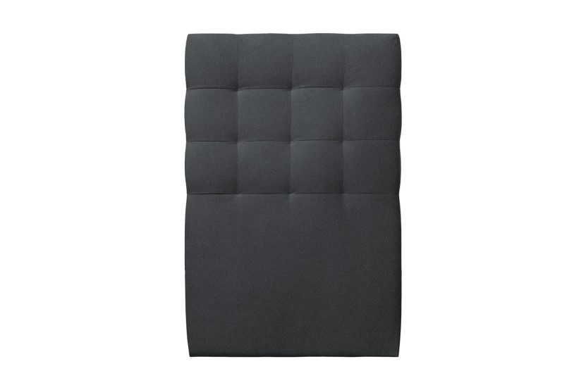 Lit 90x200 cm - Sommier tapissier H35 cm + tête de lit capitonnée - Tissu Velours Gris Anthracite
