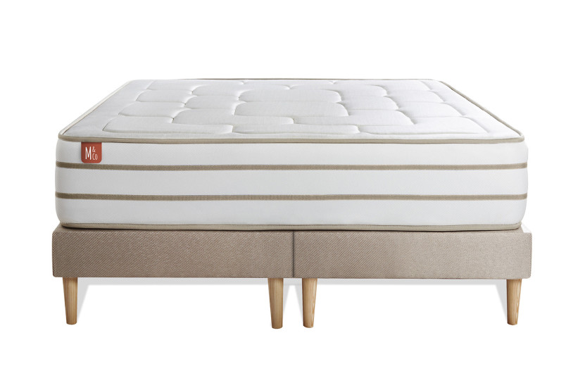 Ensemble Matelas Sommier 180x200 cm - 2 Sommiers Beige - Le Douillet