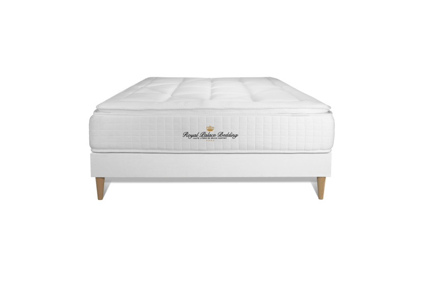 Ensemble Matelas Sommier 120x200 cm - Sommier Blanc (en kit) - George V