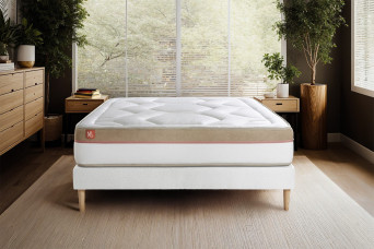 Ensemble Matelas Sommier 160x200 cm - Sommier Blanc (en kit) - Le Cosy