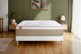 Ensemble Matelas Sommier 160x200 cm - Sommier Blanc (déjà monté) - Le Soyeux