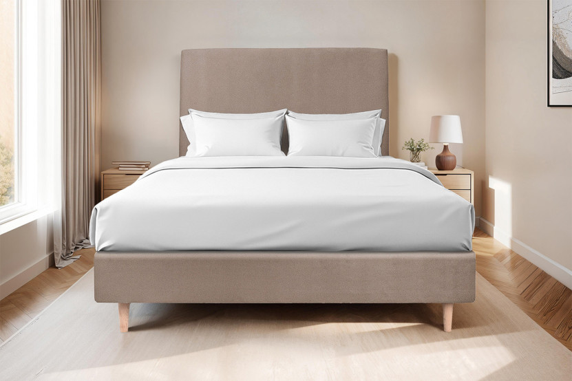 Tête de lit 180 cm Tapissée - Tissu Velours Taupe