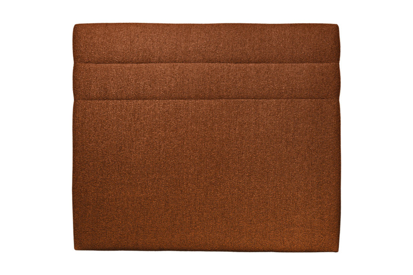 Tête de lit 140 cm Lignes - Tissu Bouclette Terracotta