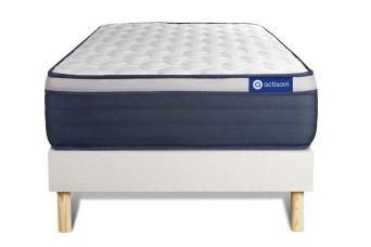 Ensemble Matelas Sommier 80x200 cm - Sommier Blanc (en kit) - Actimemo Max