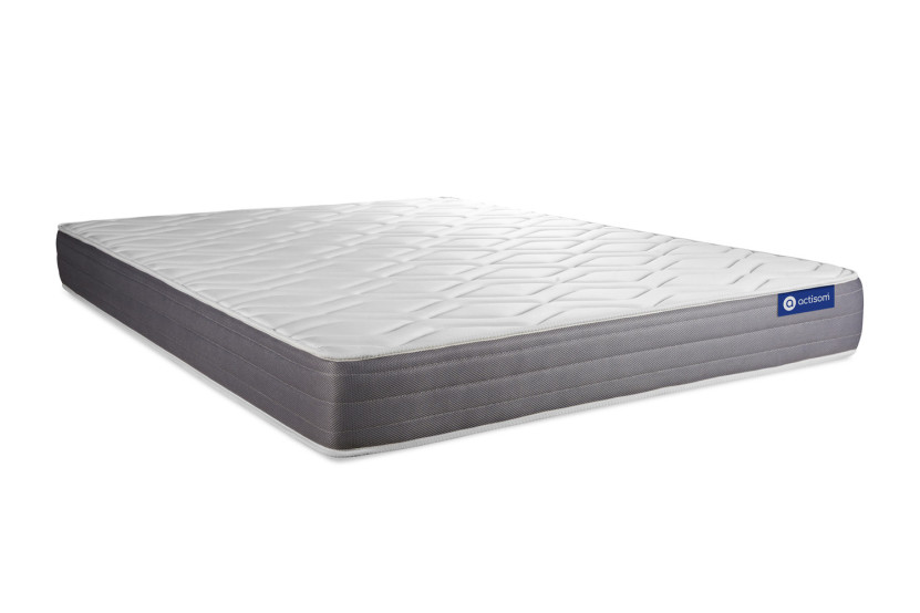 Pack lit complet 140x200 cm - Matelas + Sommier Gris (en kit) + 2 oreillers + Couette - Actimemo Dream