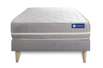 Ensemble Matelas Sommier 80x200 cm - Sommier Gris (en kit) - Actiflex Touch