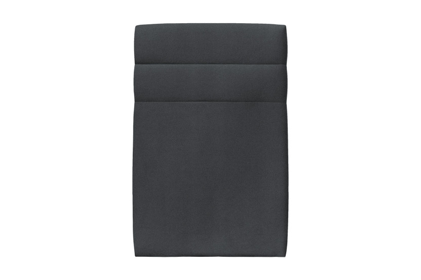 Lit 90x190 cm - Sommier tapissier H29 cm + tête de lit à lignes - Tissu Velours Gris Anthracite
