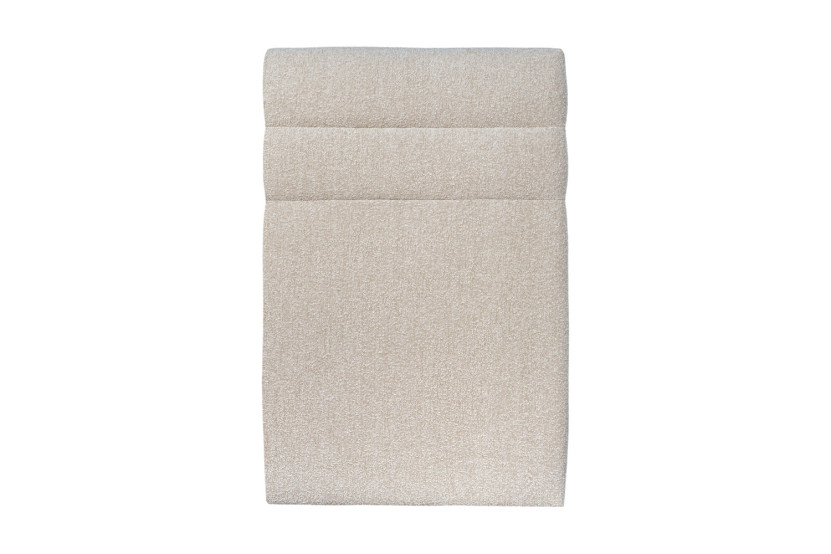 Tête de lit 90 cm Lignes - Tissu Bouclette Beige Clair