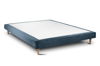 Sommier Tapissier 140x190 cm - H29 cm - Bouclette - Bleu