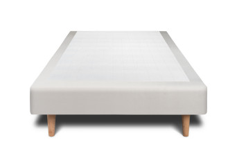 Sommier Tapissier 90x200 cm - H29 cm - Velours - Gris clair