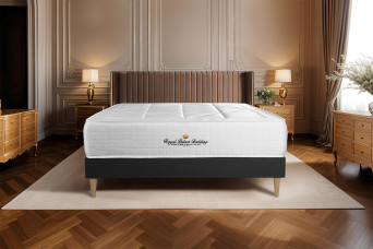 Ensemble Matelas Sommier 200x200 cm - Sommier Noir (en kit) - Windsor