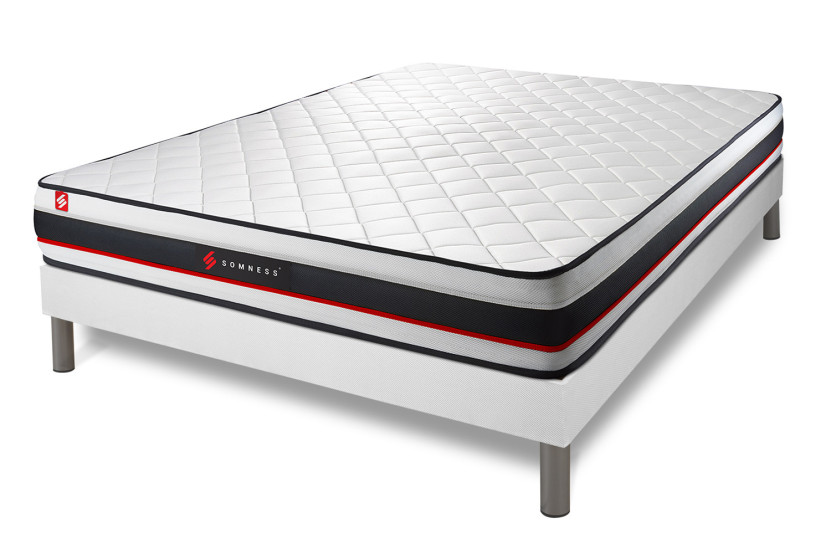 Ensemble Matelas Sommier 180x200 cm - Sommier Blanc (en kit) - Form