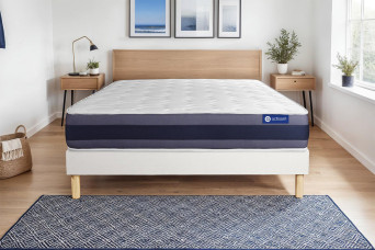 Ensemble Matelas Sommier 120x190 cm - Sommier Blanc (en kit) - Actiflex Morpho