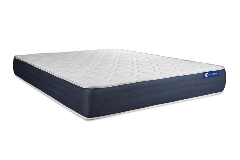 Pack lit complet 200x200 cm - Matelas + Sommier Blanc (en kit) + 2 oreillers + Couette - Actilatex Sleep