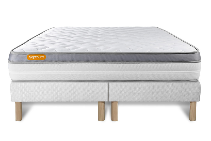 Ensemble Matelas Sommier 160x200 cm - 2 Sommiers Blanc - Memo Zen