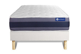 Ensemble Matelas Sommier 90x190 cm - Sommier Blanc (en kit) - Actiflex Morpho