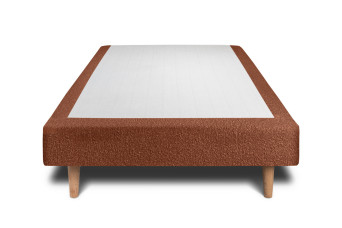 Sommier Tapissier 90x200 cm - H29 cm - Bouclette - Terracotta