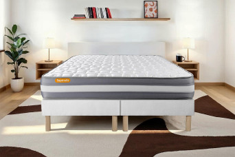 Ensemble Matelas Sommier 160x200 cm - 2 Sommiers Blanc - Memo Plus