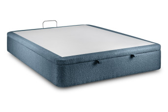 Sommier Coffre 140x190 cm - Bouclette - Bleu