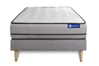 Ensemble Matelas Sommier 80x190 cm - Sommier Gris (en kit) - Actiflex Night