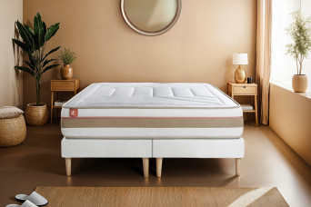 Ensemble Matelas Sommier 180x200 cm - 2 Sommiers Blanc - Le Tendre