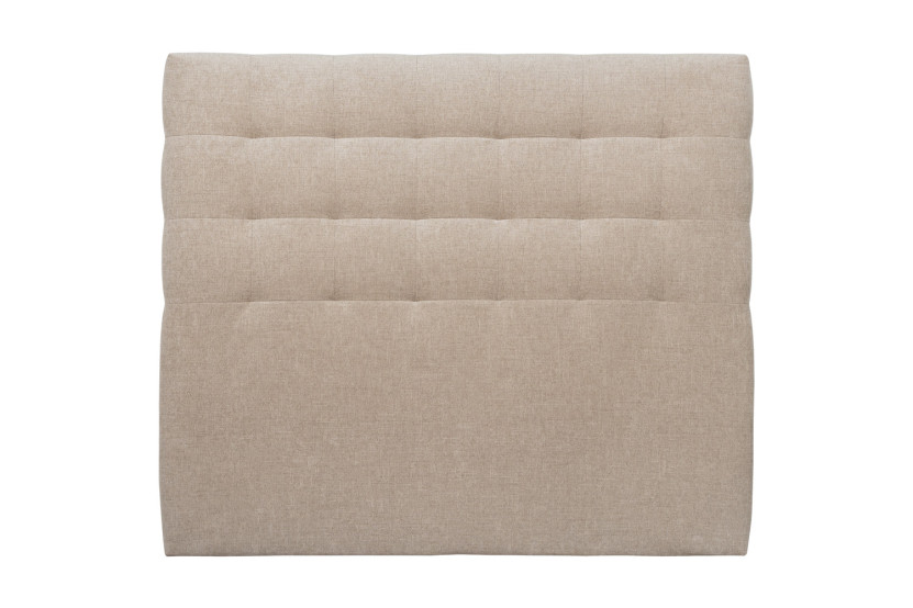 Tête de lit 200 cm Capitonnée - Tissu Toile Natté Beige Brun