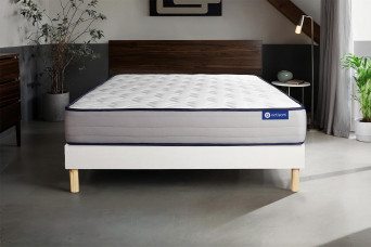 Ensemble Matelas Sommier 120x190 cm - Sommier Blanc (en kit) - Actilatex Form