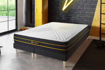 Ensemble Matelas Sommier 160x200 cm - 2 Sommiers Noir - Ultra