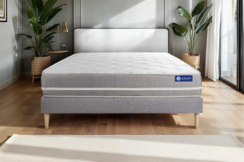 Ensemble Matelas Sommier 120x190 cm - Sommier Gris (en kit) - Actiflex Touch