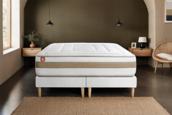 Ensemble Matelas Sommier 200x200 cm - 2 Sommiers Blanc - Le Raffiné