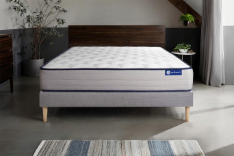 Ensemble Matelas Sommier 160x200 cm - Sommier Gris (en kit) - Actimemo Form