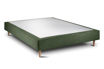 Sommier Tapissier 140x190 cm - H35 cm - Toile nattée - Vert kaki