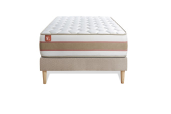 Ensemble Matelas Sommier 90x190 cm - Sommier Beige (en kit) - Le Délicat