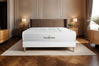 Ensemble Matelas Sommier 160x200 cm - Sommier Blanc (déjà monté) - Windsor