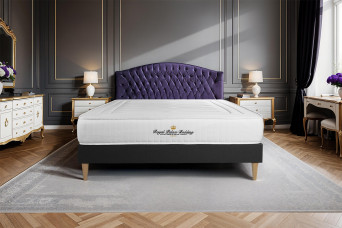 Ensemble Matelas Sommier 140x200 cm - Sommier Noir (en kit) - Nottingham