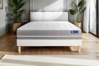 Ensemble Matelas Sommier 120x190 cm - Sommier Blanc (en kit) - Actiflex Touch