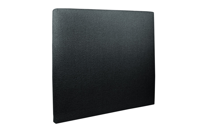 Lit 150x190 cm - Sommier à lattes H29 cm + tête de lit tapissée - Tissu Bouclette Noir