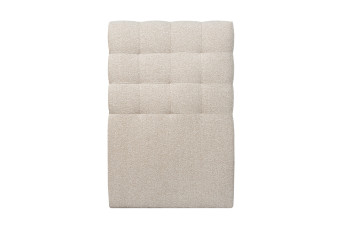 Tête de lit 90 cm Capitonnée - Tissu Bouclette Beige Clair