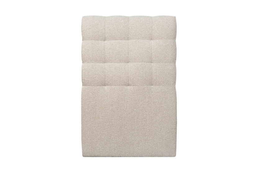 Tête de lit 90 cm Capitonnée - Tissu Bouclette Beige Clair