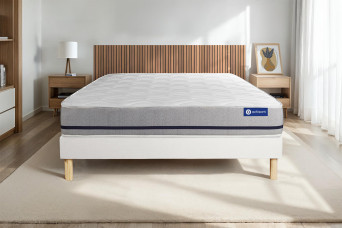 Ensemble Matelas Sommier 140x200 cm - Sommier Blanc (en kit) - Actilatex Soft