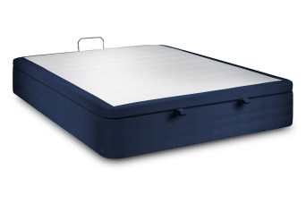 Sommier Coffre 140x190 cm - Velours - Bleu océan