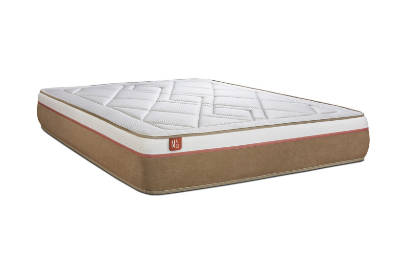 Ensemble Matelas Sommier 160x200 cm - 2 Sommiers Beige - Le Soyeux