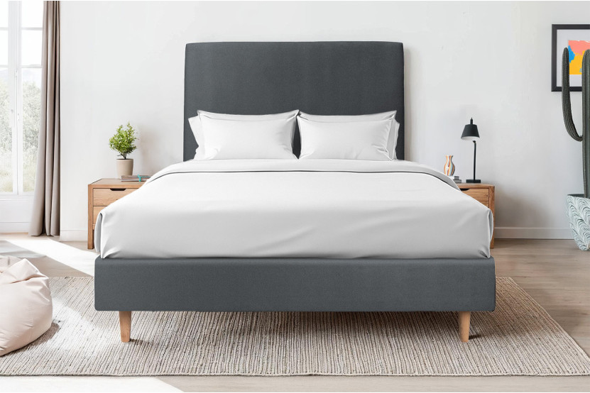 Tête de lit 180 cm Tapissée - Tissu Velours Gris Anthracite