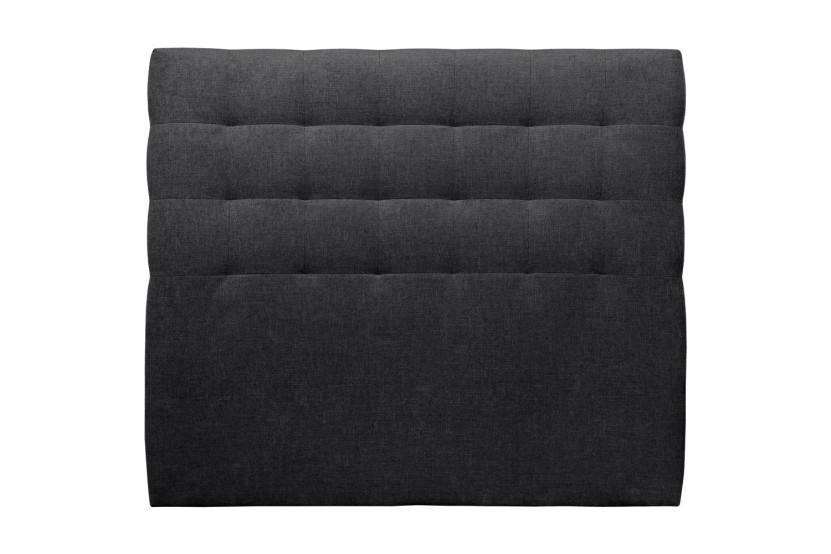 Tête de lit 140 cm Capitonnée - Tissu Toile Natté Noir