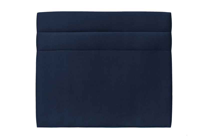 Tête de lit 140 cm Lignes - Tissu Velours Bleu Ocean