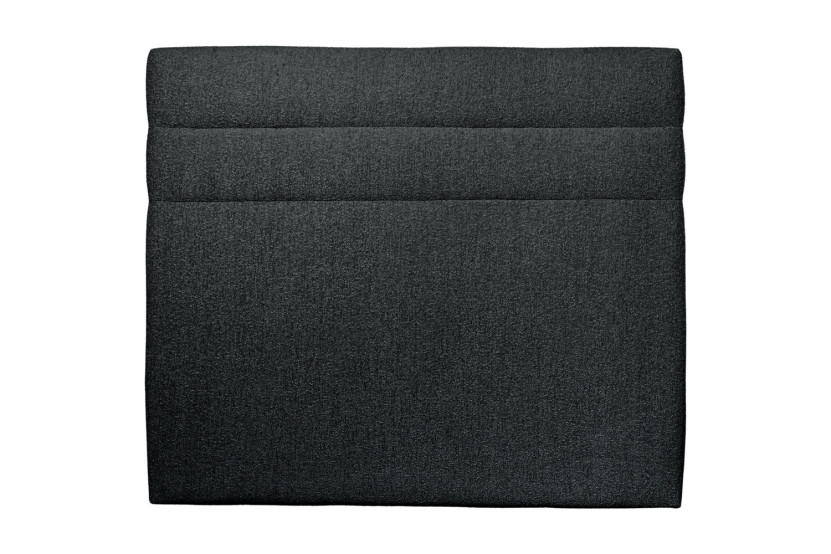 Tête de lit 200 cm Lignes - Tissu Bouclette Noir