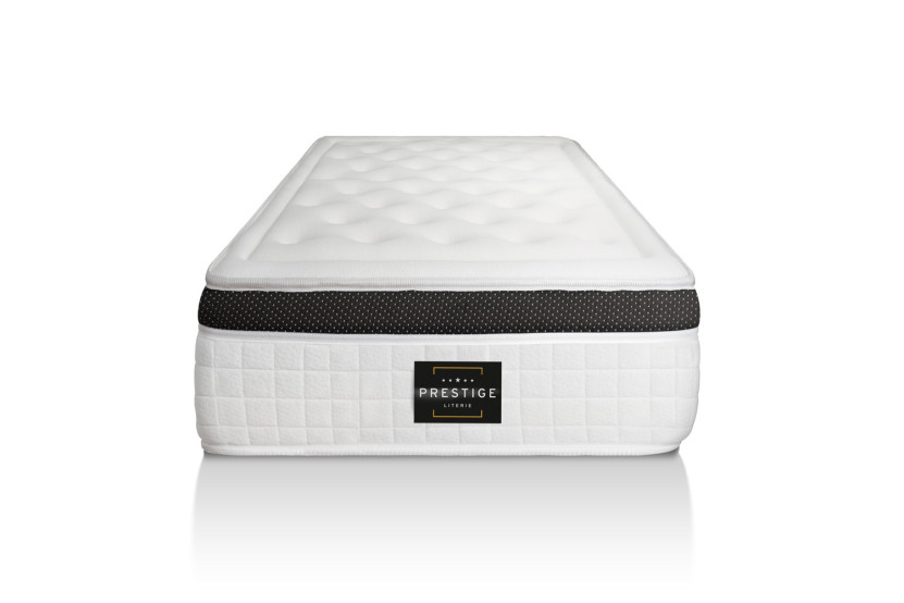 Ensemble Matelas Sommier 120x190 cm - Sommier Noir (déjà monté) - Privilège